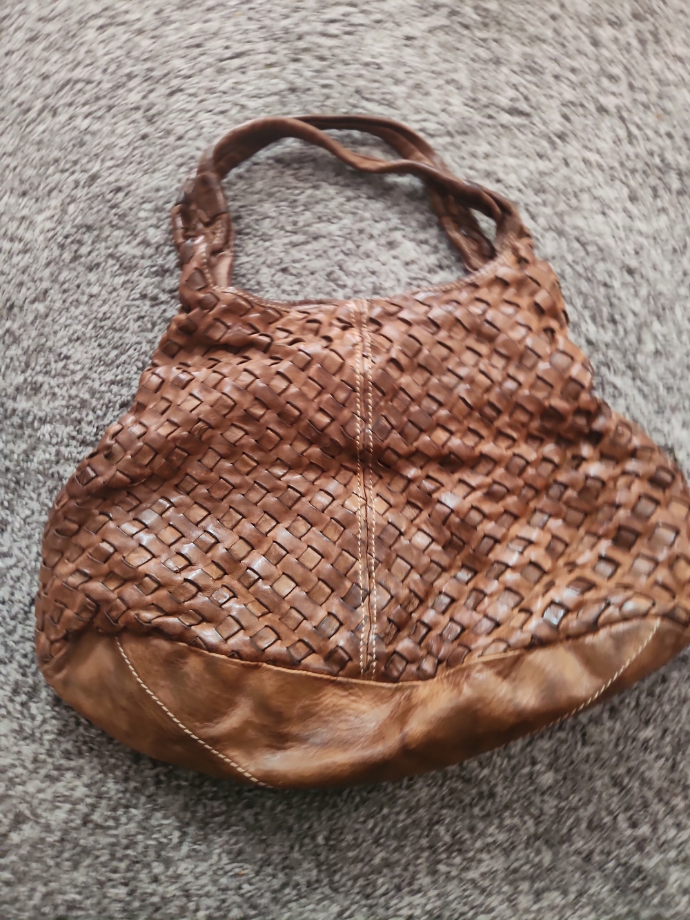 Langellotti Woven Leather Hobo Bag - Brown